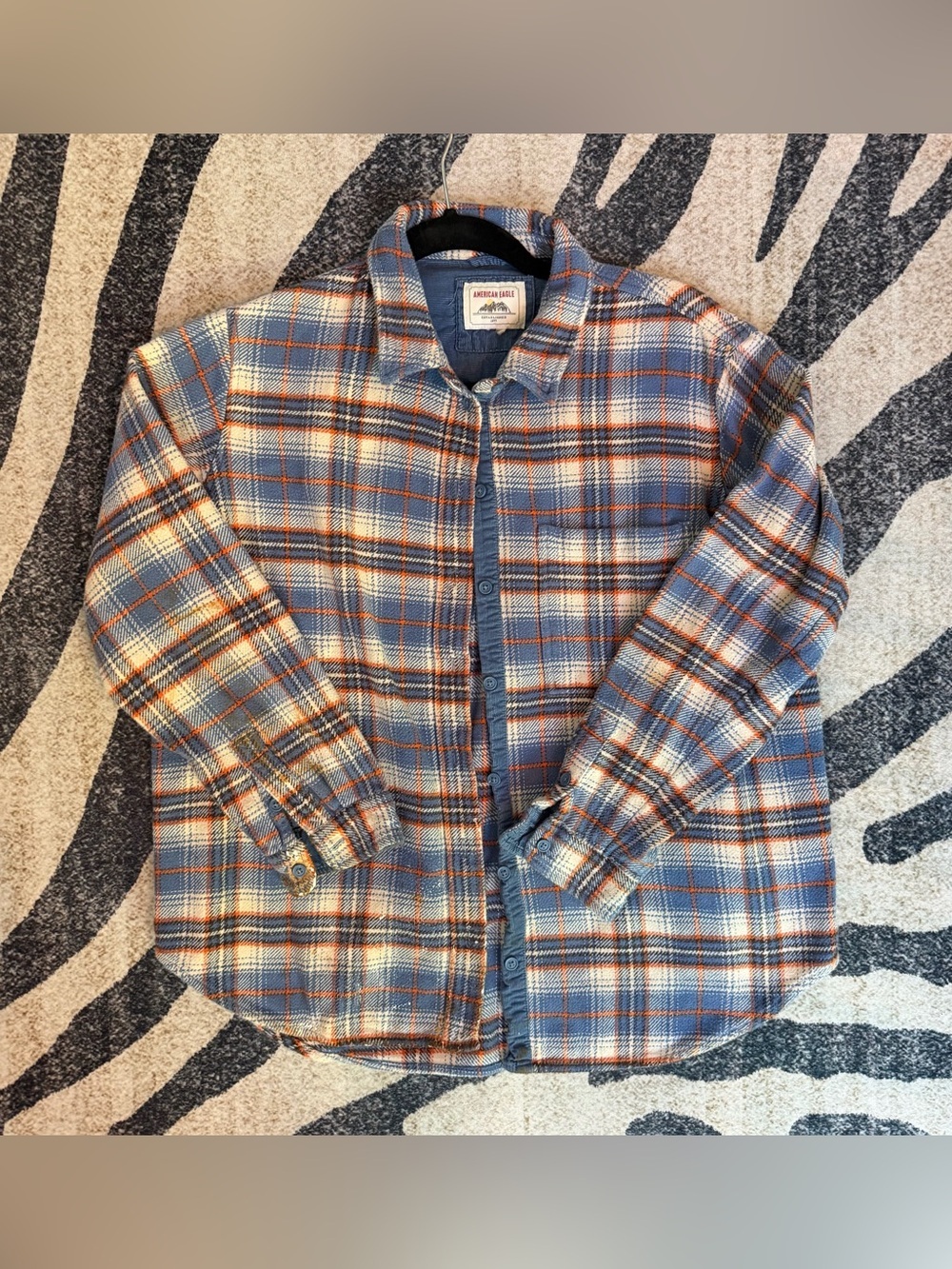 Vintage American Eagle Flannel Pain Distressed Women Medium y2K